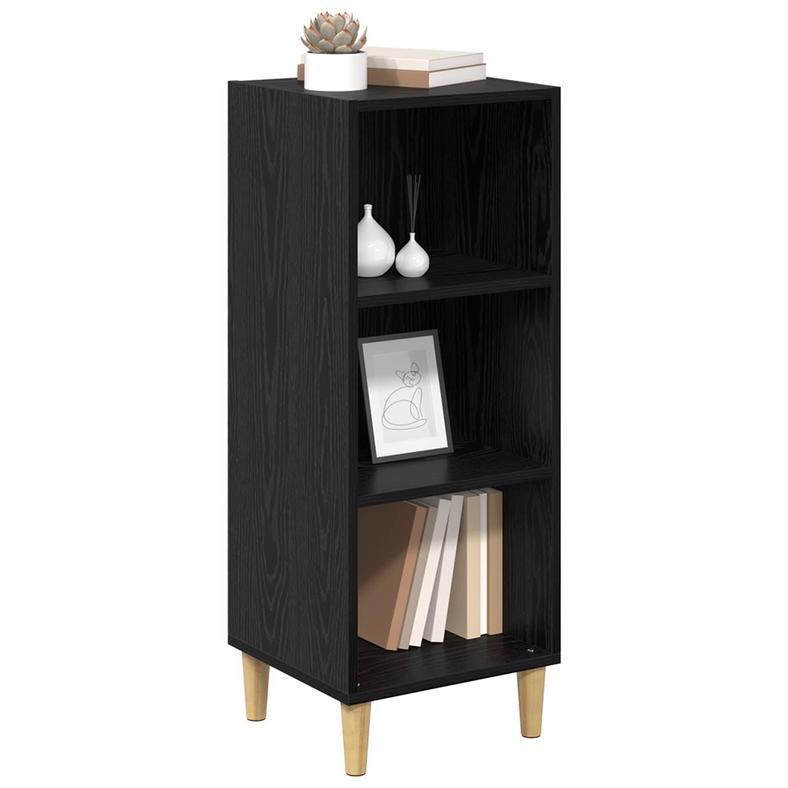 vidaXL Sideboard Schwarz Eichen-Optik 34,5 x 32,5 x 90 cm