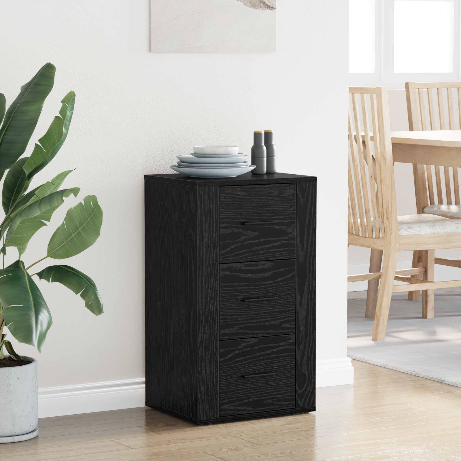 vidaXL Sideboard Schwarz Eichen-Optik 40 x 33 x 70 cm Holzwerkstoff
