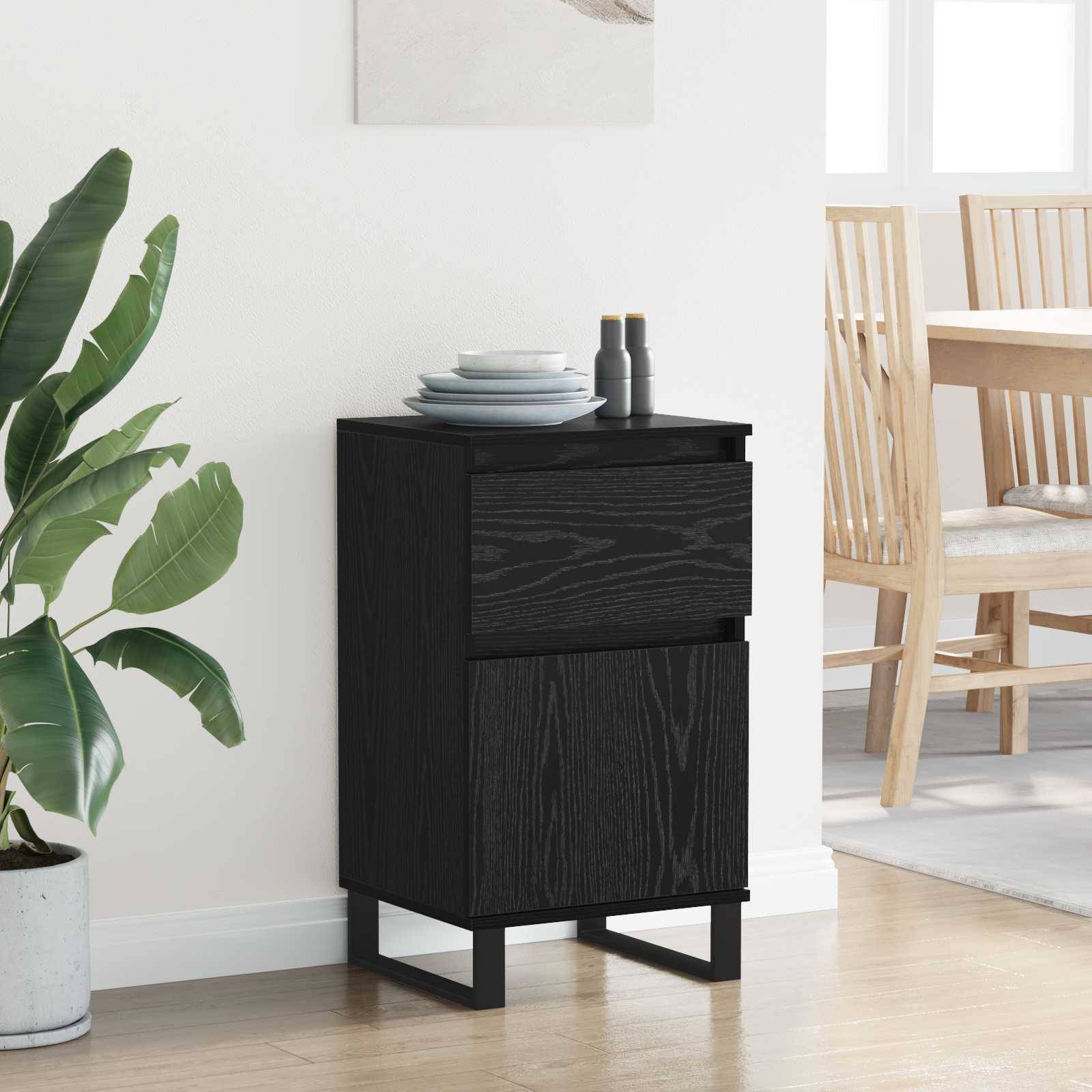 vidaXL Sideboard Schwarz Eichen-Optik 35 x 40 x 70 cm Holzwerkstoff