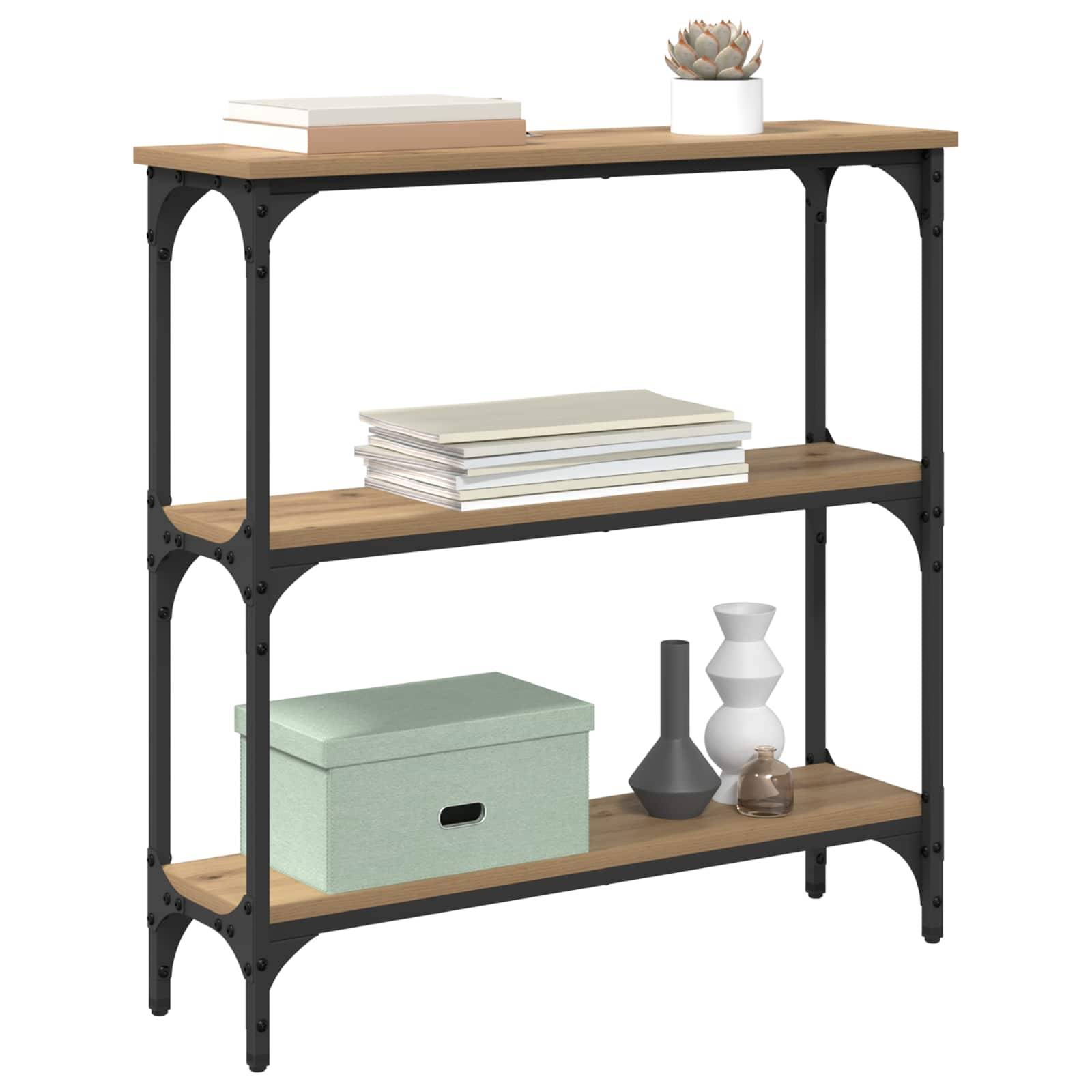 vidaXL Konsolentisch Artisan-Eiche 75 x 22,5 x 75 cm Holzwerkstoff