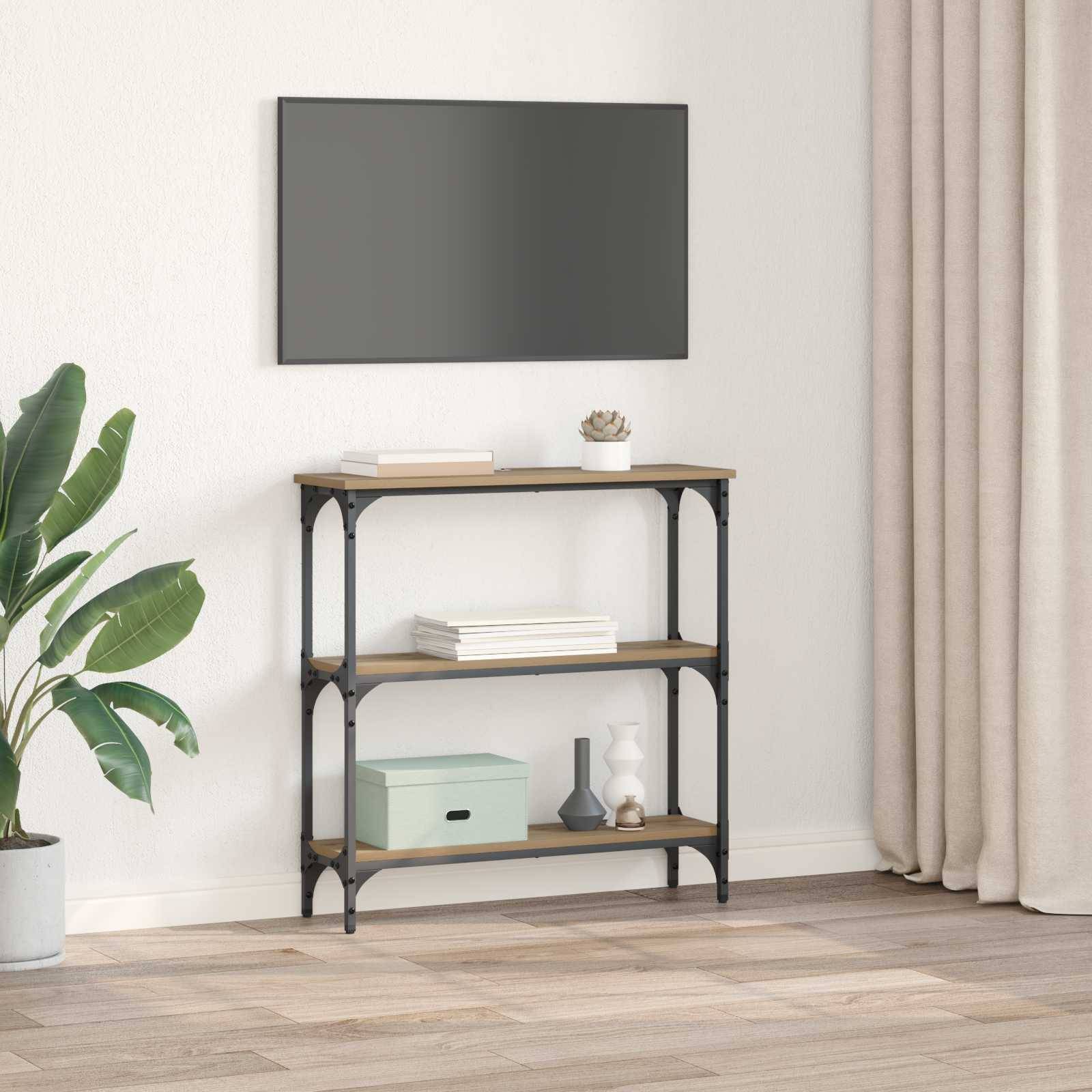 vidaXL Konsolentisch Artisan-Eiche 75 x 22,5 x 75 cm Holzwerkstoff