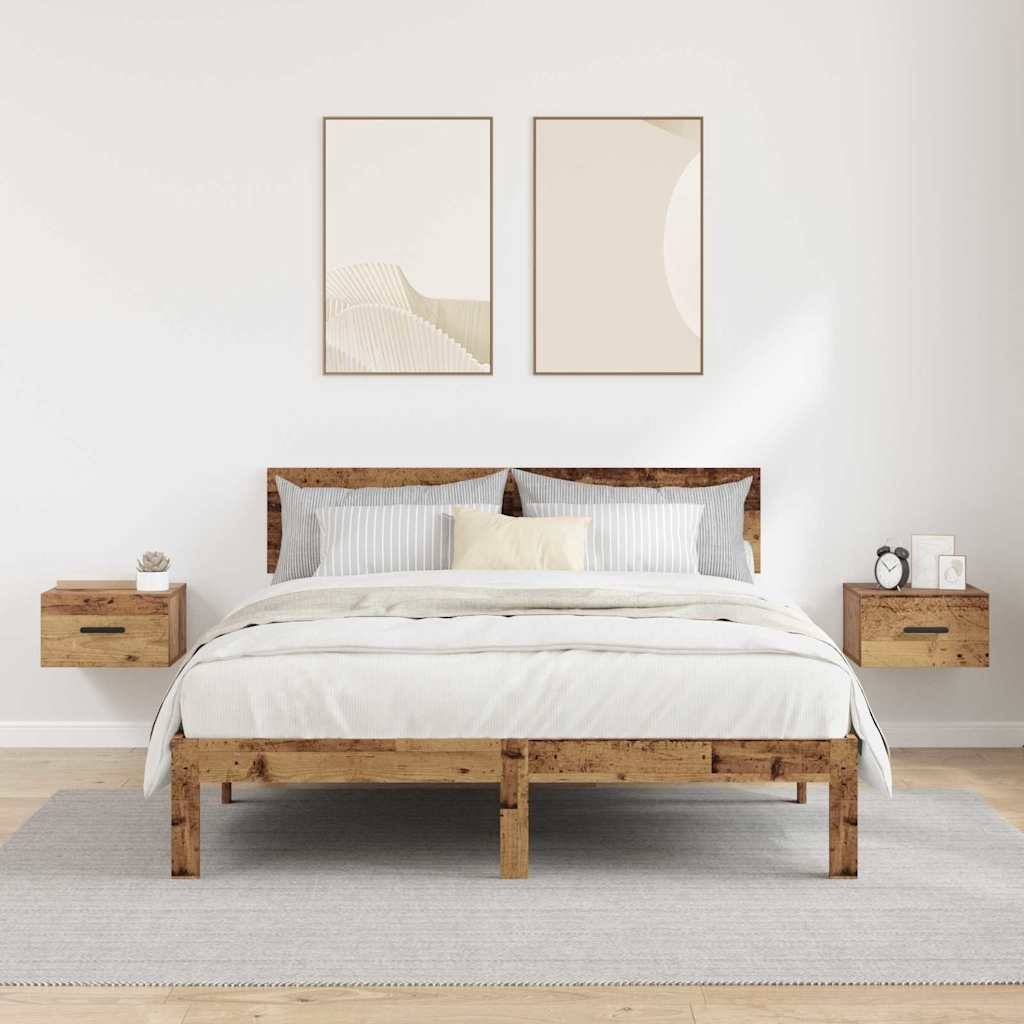 vidaXL Nachttisch 2 pcs Altholz 35 x 35 x 20 cm Holzwerkstoff