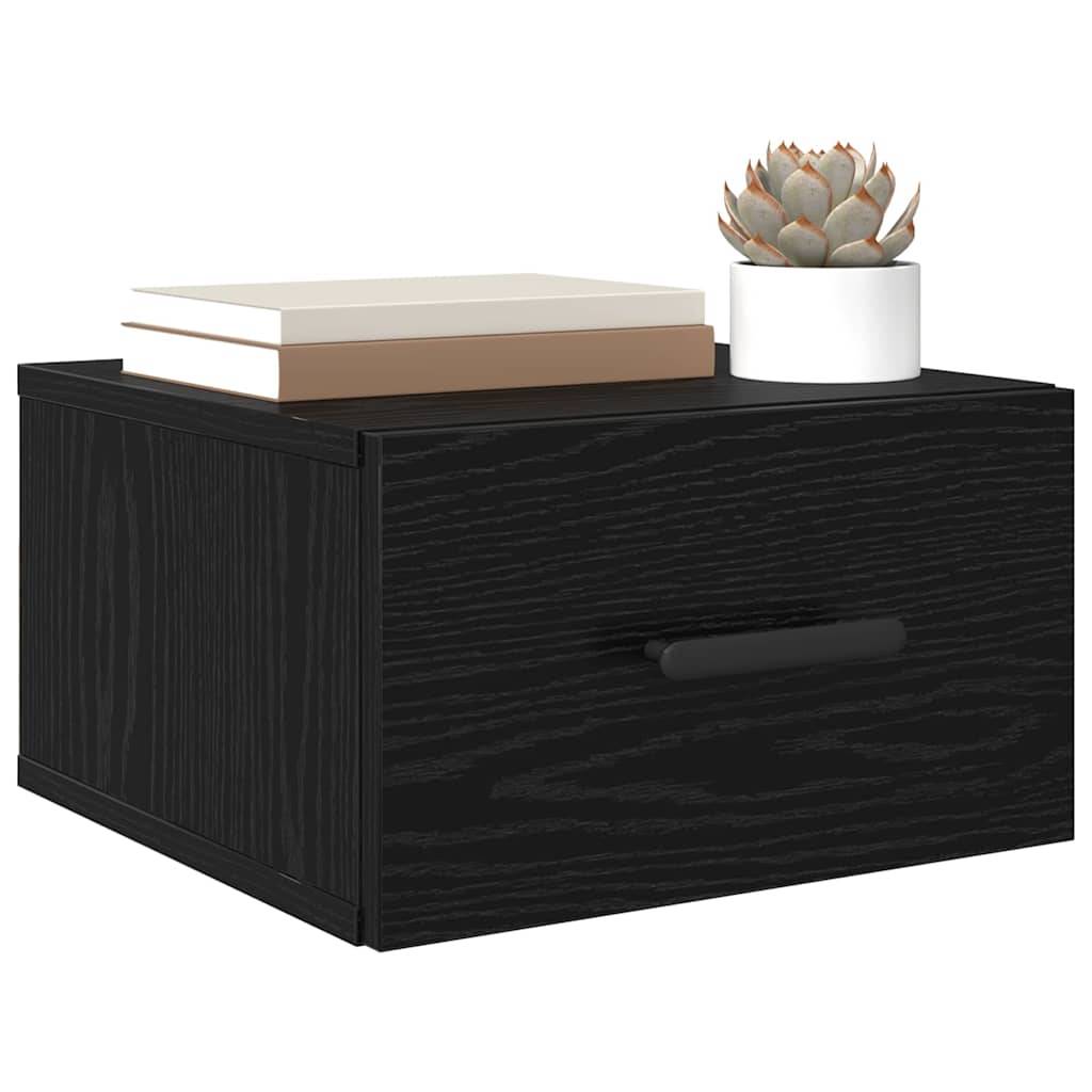 vidaXL Nachttisch 2 pcs Schwarz Eichen-Optik 35 x 35 x 20 cm