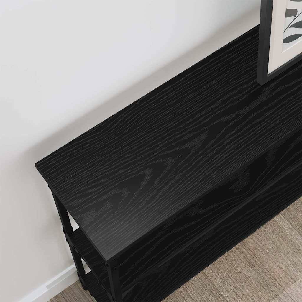 vidaXL Konsolentisch mit Regal Schwarz Eichen-Optik 100 x 22,5 x 75 cm