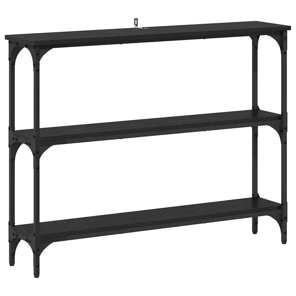 vidaXL Konsolentisch mit Regal Schwarz Eichen-Optik 100 x 22,5 x 75 cm