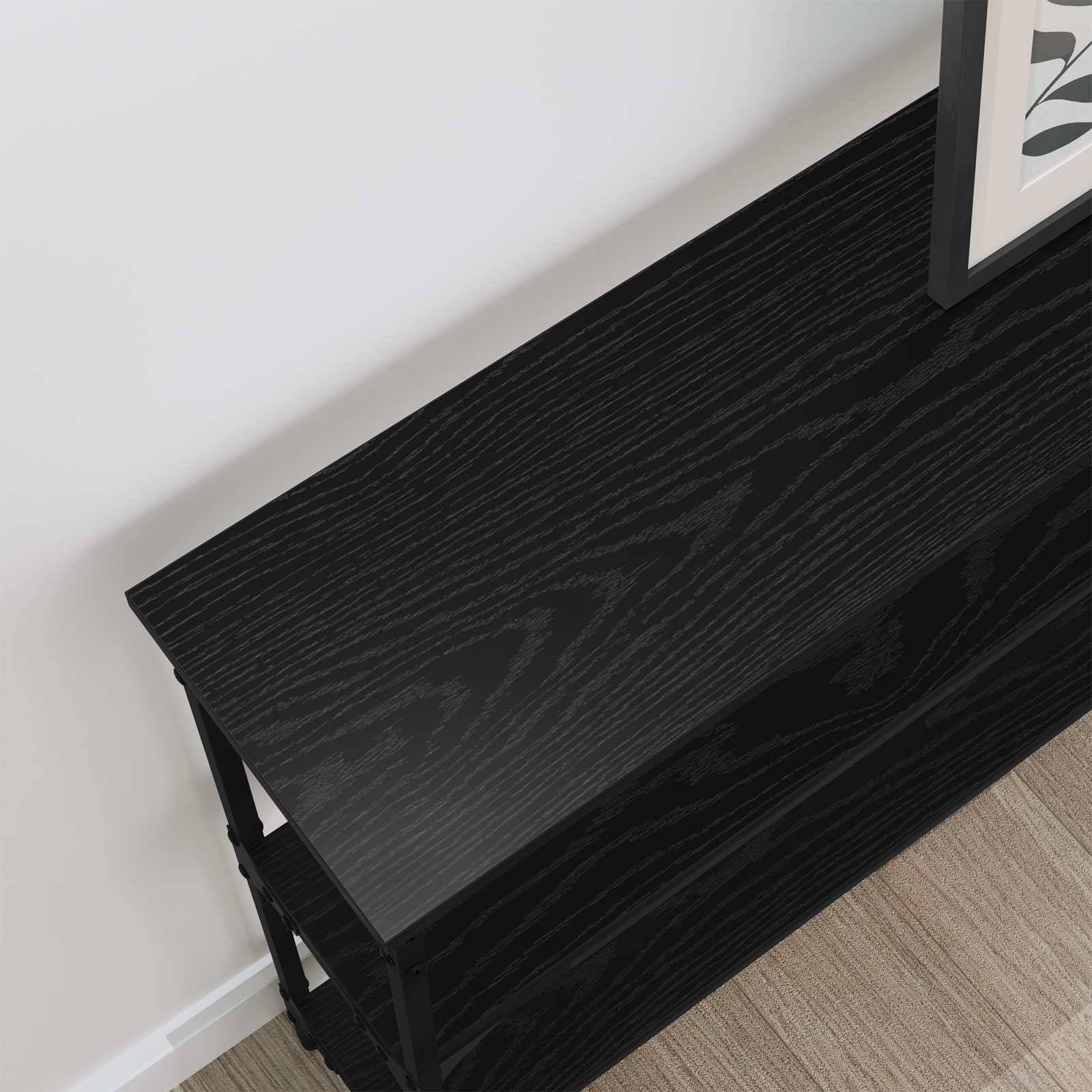 vidaXL Konsolentisch mit Regal Schwarz Eichen-Optik 100 x 22,5 x 75 cm