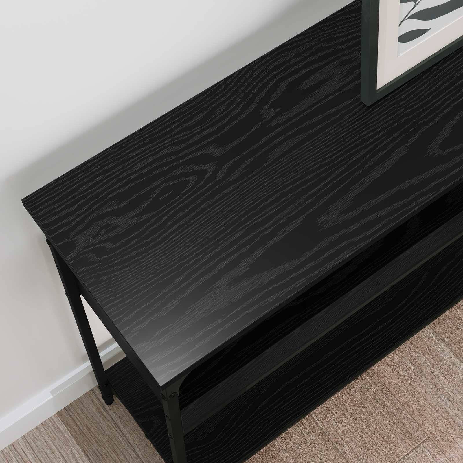 vidaXL Konsolentisch mit Regal Schwarz Eichen-Optik 100 x 29 x 75 cm