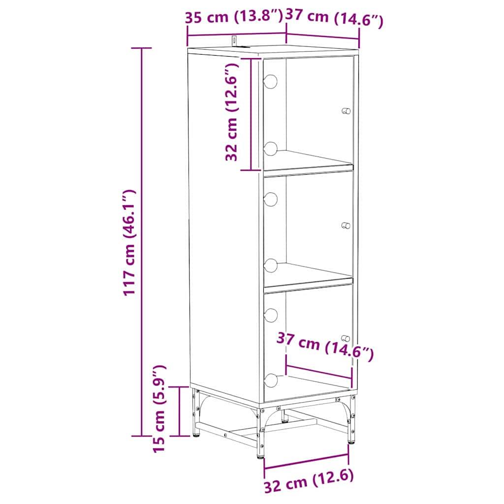 vidaXL Sideboard Artisan-Eiche 35 x 37 x 117 cm
