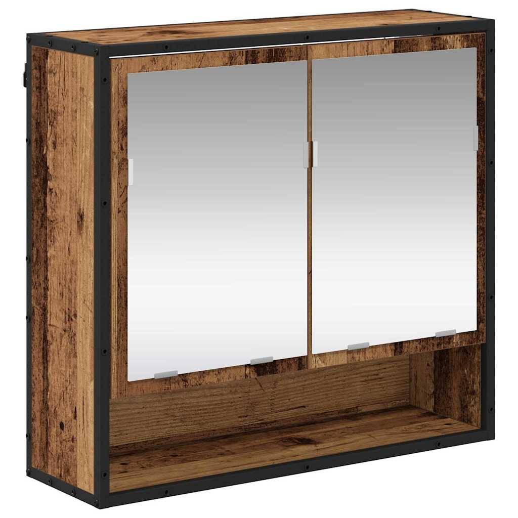 vidaXL Wandregal mit Regal Wandmontiert Altholz 65 x 20 x 60 cm