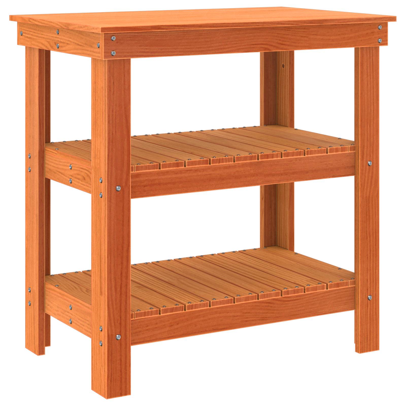 vidaXL Werkbank Wachsbraun 78,5 x 50 x 80 cm Massives Kiefernholz