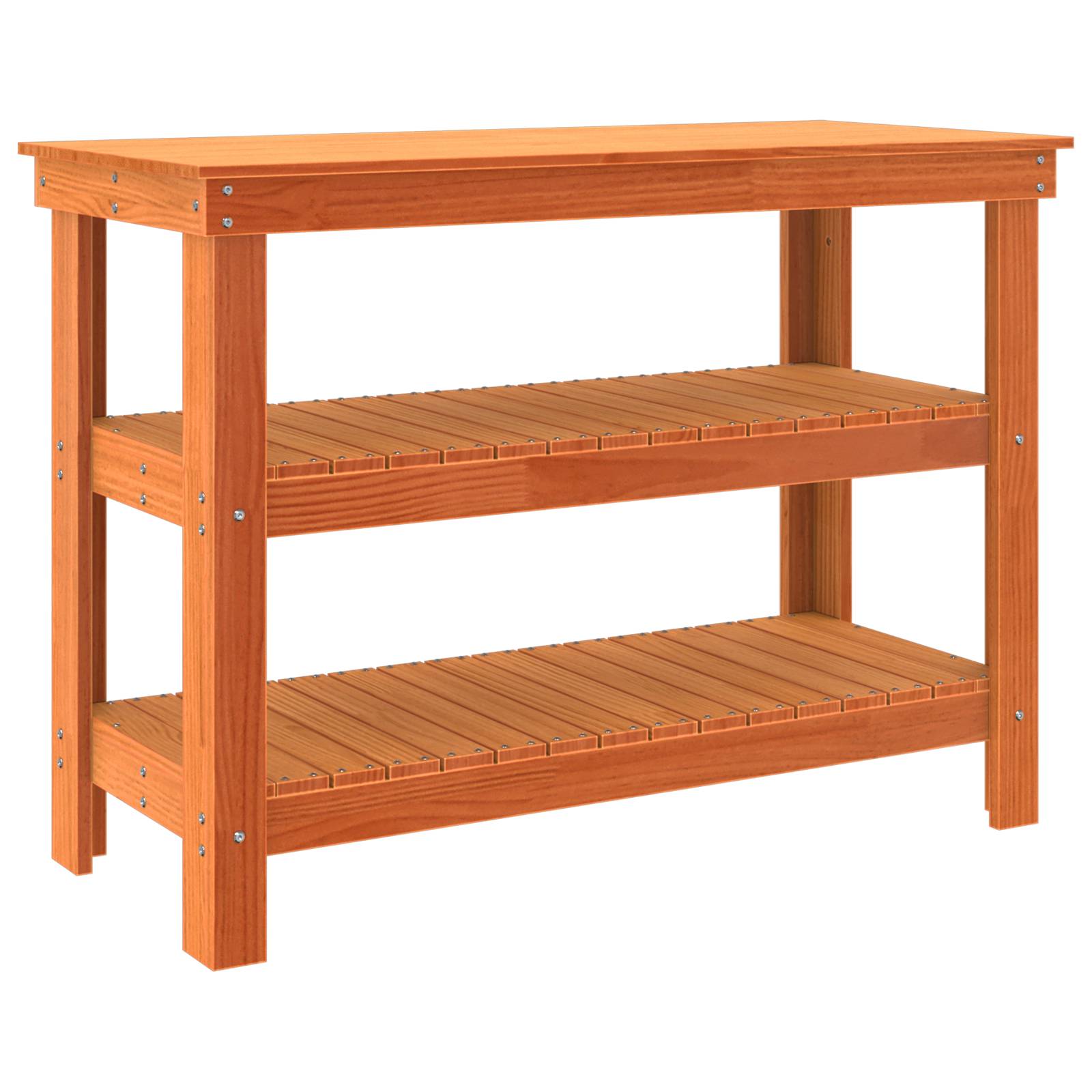 vidaXL Werkbank Wachsbraun 110,5 x 50 x 80 cm Massivholz Kiefer