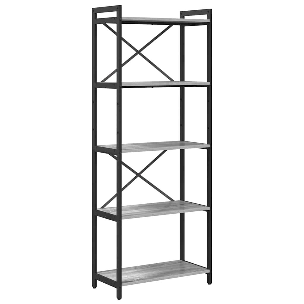 vidaXL Bücherregal Grau Sonoma 60 x 30 x 155 cm Holzwerkstoff