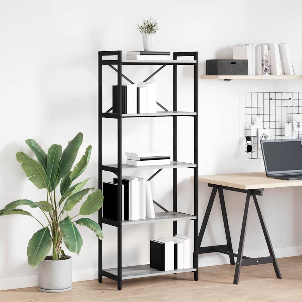 vidaXL Bücherregal Grau Sonoma 60 x 30 x 155 cm Holzwerkstoff