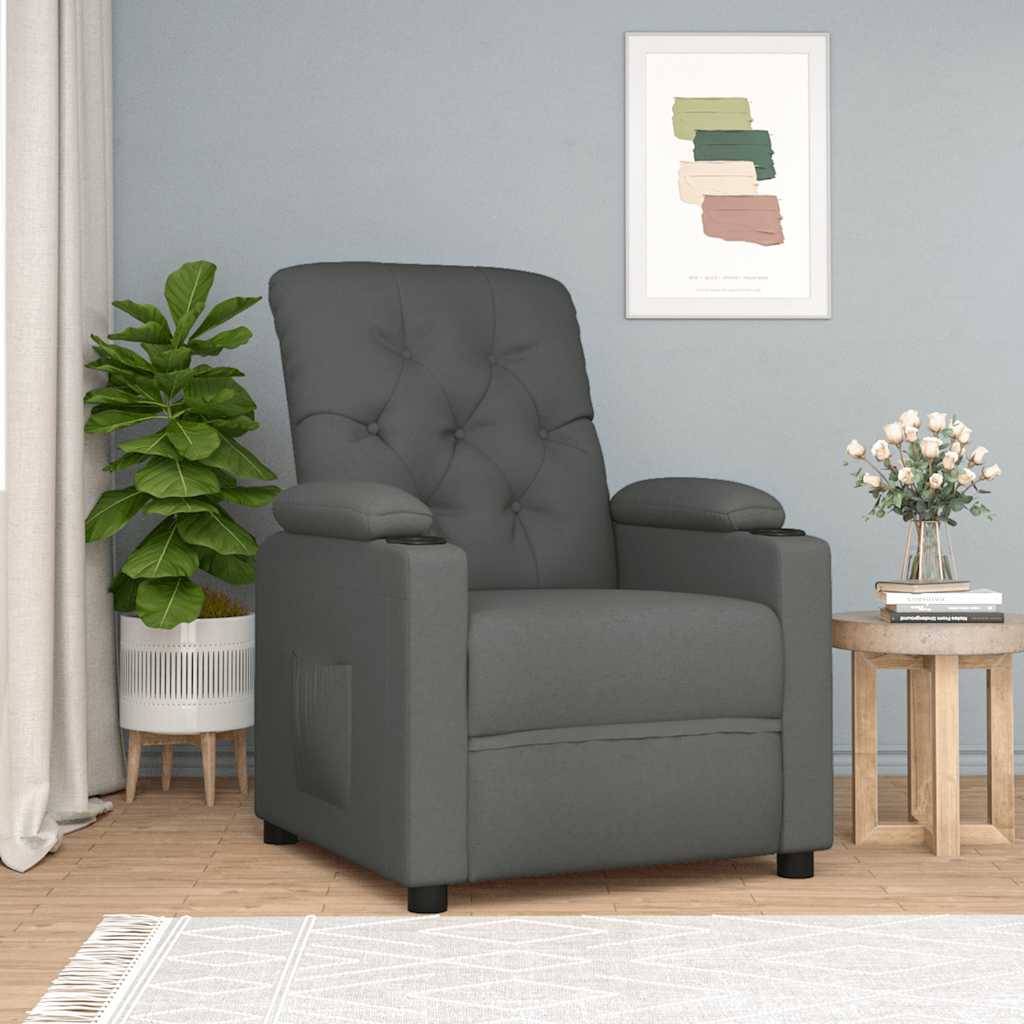 vidaXL Relaxsessel, Stoff, Dunkelgrau