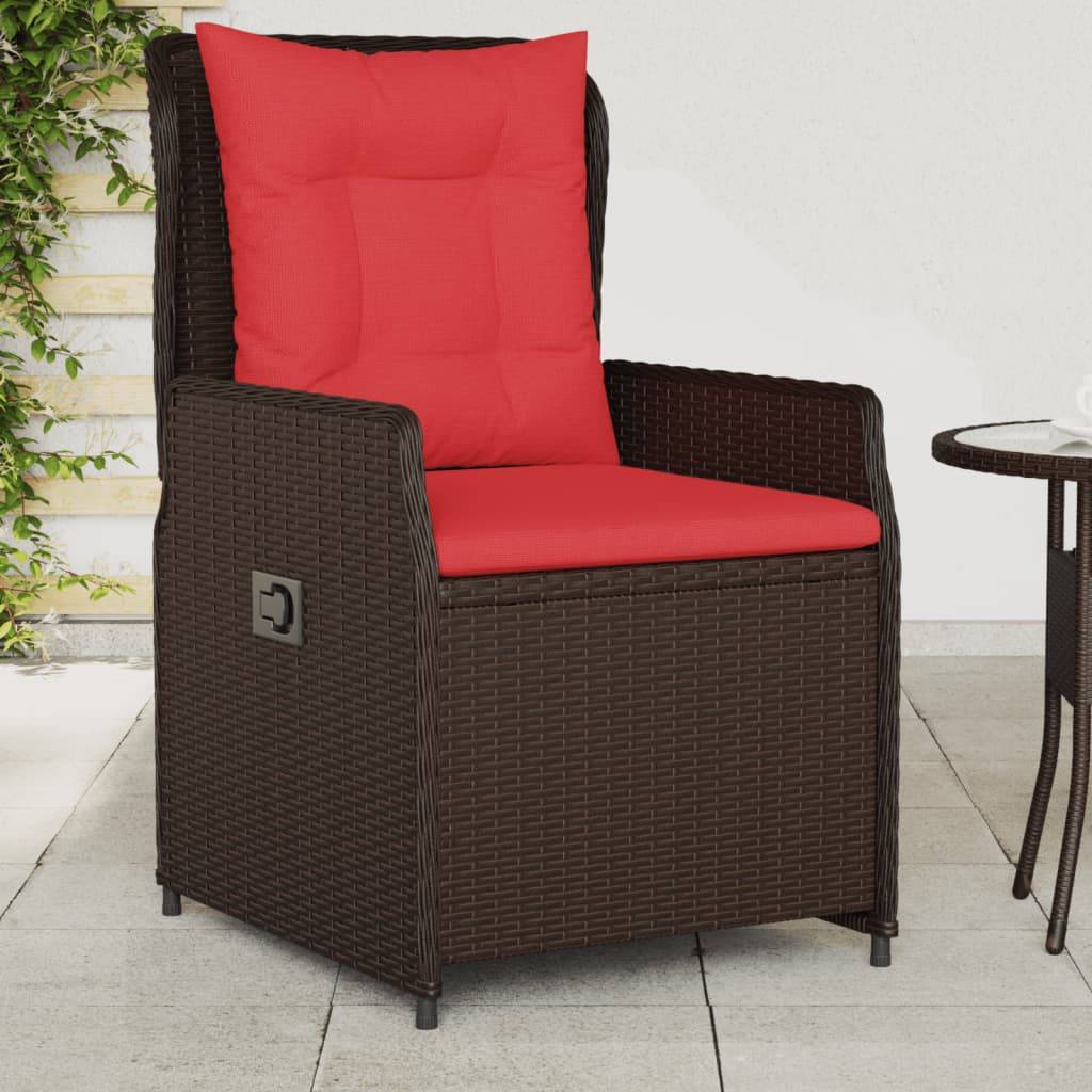 vidaXL Liegende Gartenstühle 2 Stk. Braun Poly Rattan