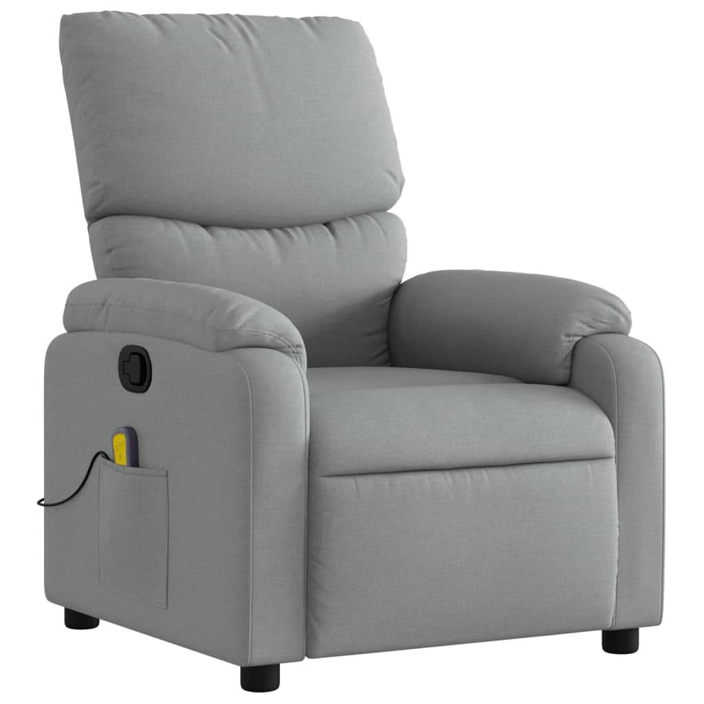 vidaXL Massage-Relaxsessel, hellgrauer Stoff