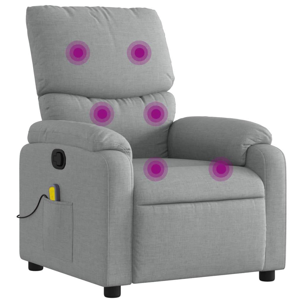 vidaXL Massage-Relaxsessel, hellgrauer Stoff