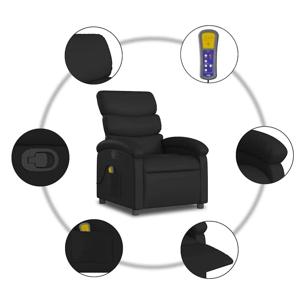vidaXL Massage-Relaxsessel, Kunstleder, Schwarz