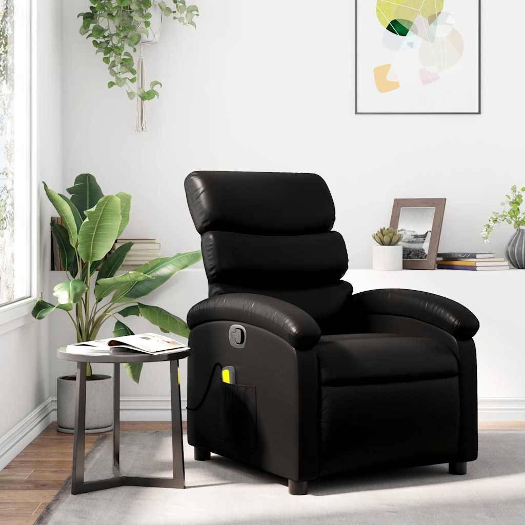 vidaXL Massage-Relaxsessel, Kunstleder, Schwarz