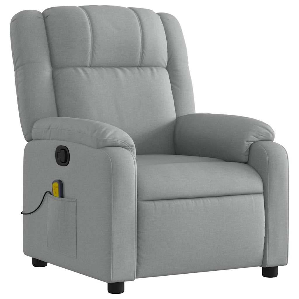 vidaXL Massage-Relaxsessel, hellgrauer Stoff