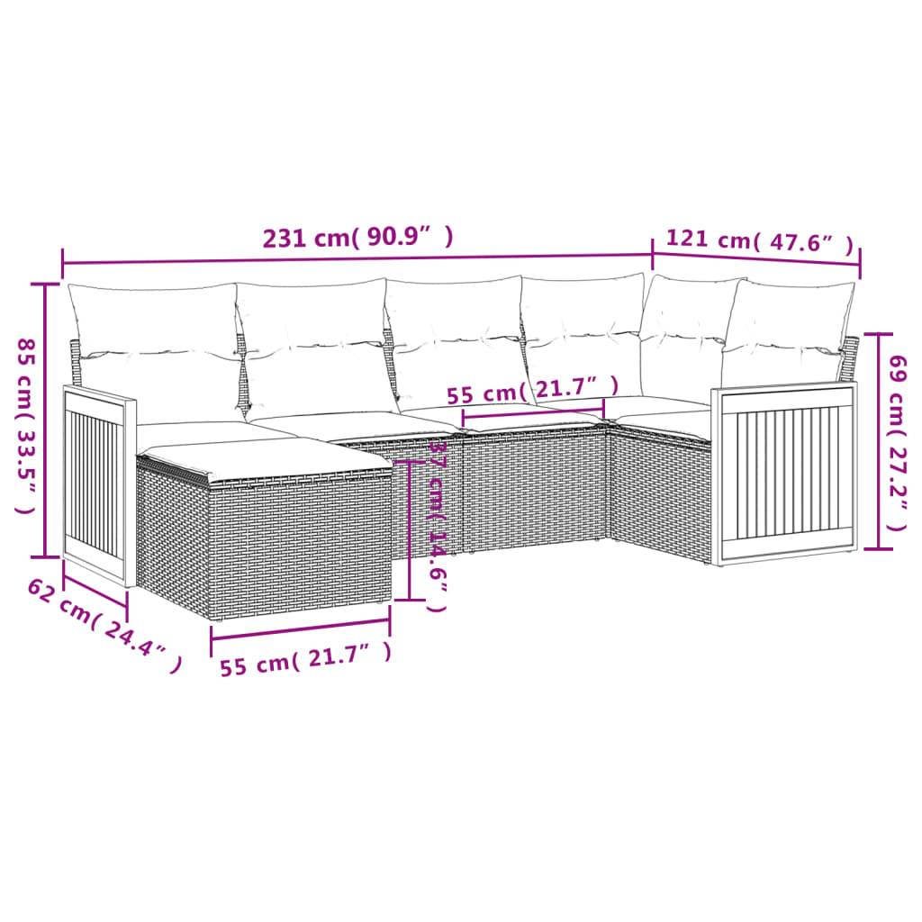 Outdoor Loungesofa mit Maßen: Länge 231 cm (90,9