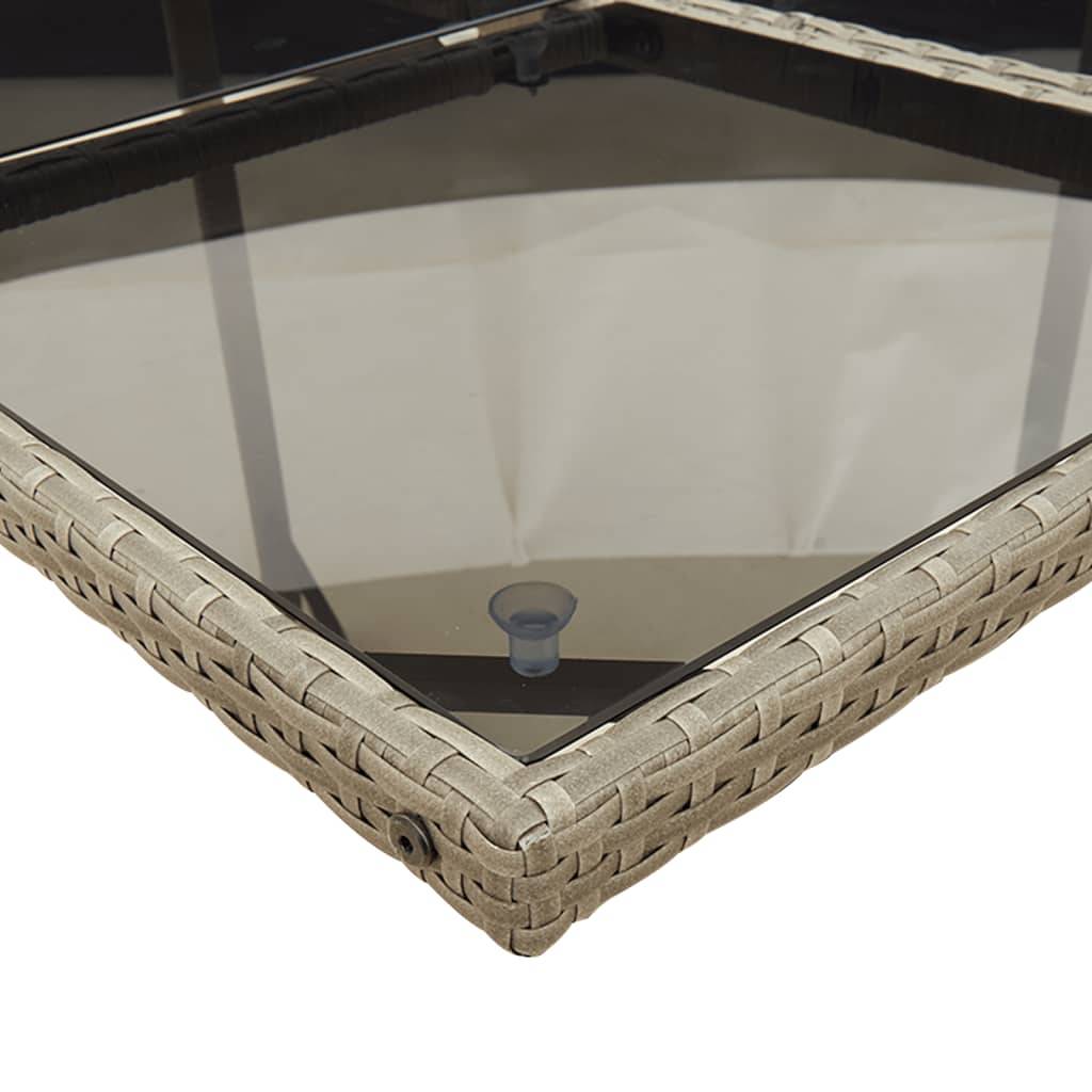 vidaXL 13-teiliges Garten-Ess-Set mit Kissen, grau, Polyrattan