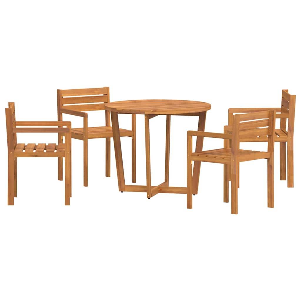 vidaXL 5-teiliges Garten-Ess-Set aus Massivholz Akazie