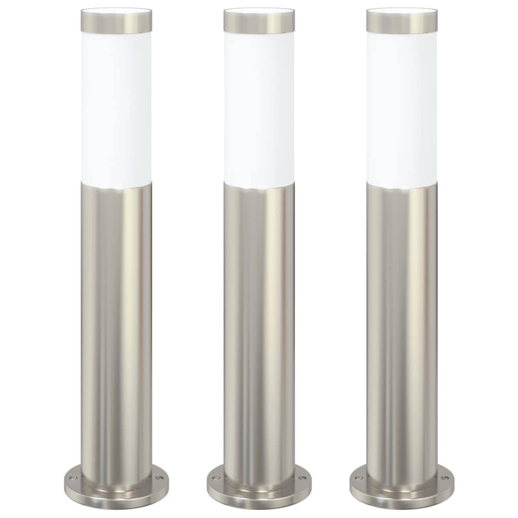 vidaXL Pollerleuchten 3er 50 cm Edelstahl IP44