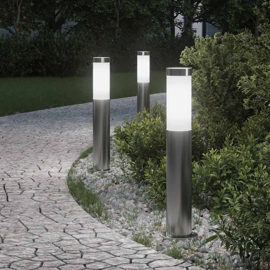 vidaXL Pollerleuchten 3er 50 cm Edelstahl IP44