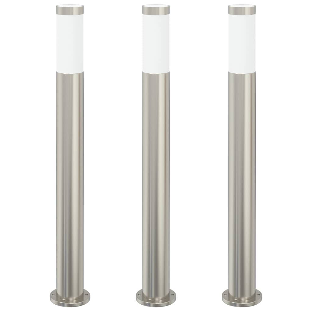 vidaXL Pollerleuchten 3er 80 cm Edelstahl IP44