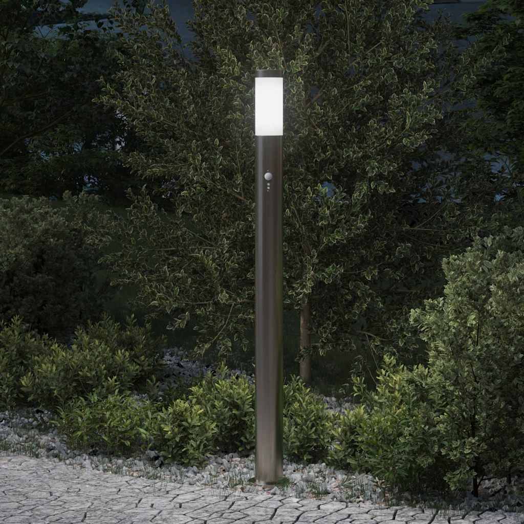 vidaXL Pollerleuchte mit Sensor 110 cm Edelstahl IP44