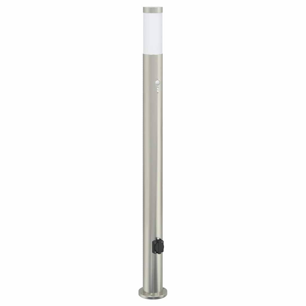 vidaXL Pollerleuchte mit Sensor und Steckdose 110 cm Edelstahl IP44