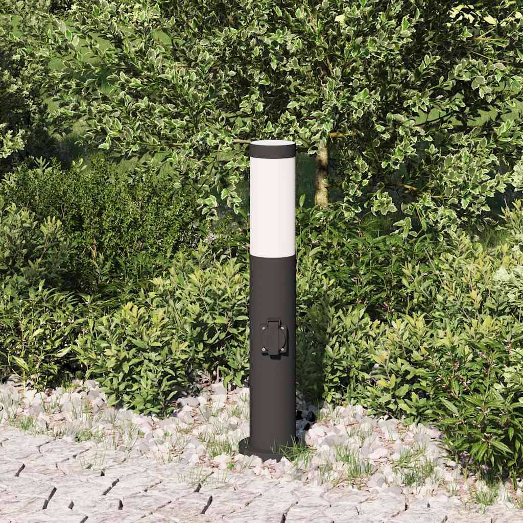 vidaXL Pollerleuchte mit Auslass 50 cm Edelstahl IP44
