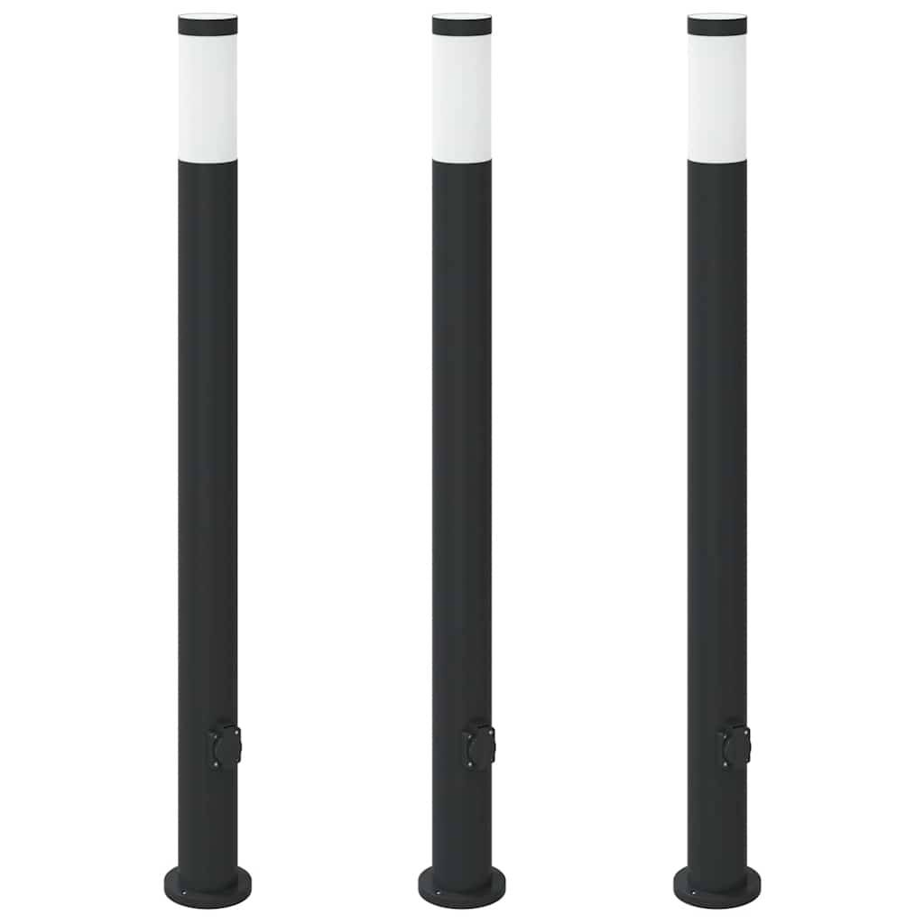 vidaXL Pollerleuchten mit Auslass 3er 110 cm Edelstahl IP44