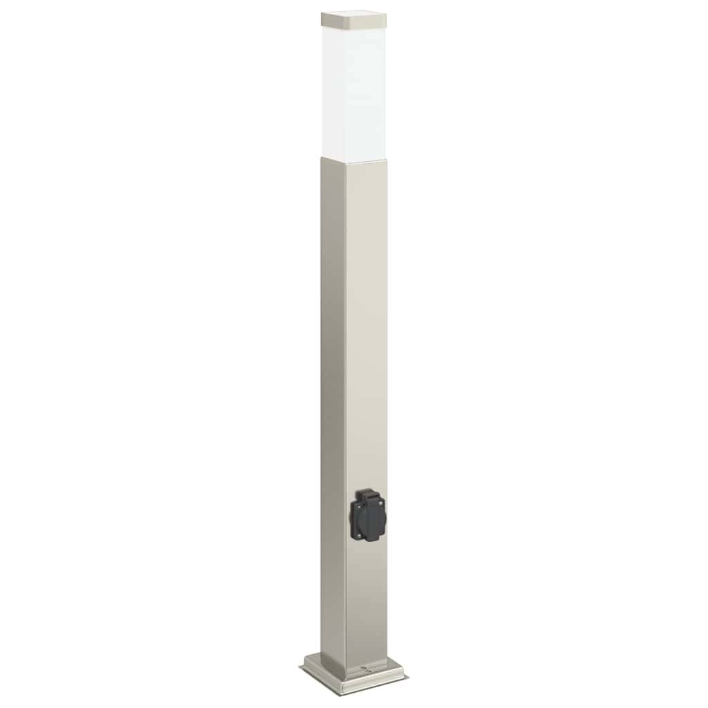 vidaXL Pollerleuchte mit Auslass 80 cm Edelstahl IP44