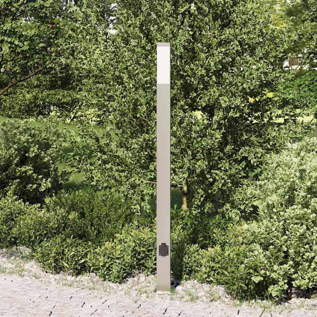 vidaXL Pollerleuchte mit Auslass 110 cm Edelstahl IP44