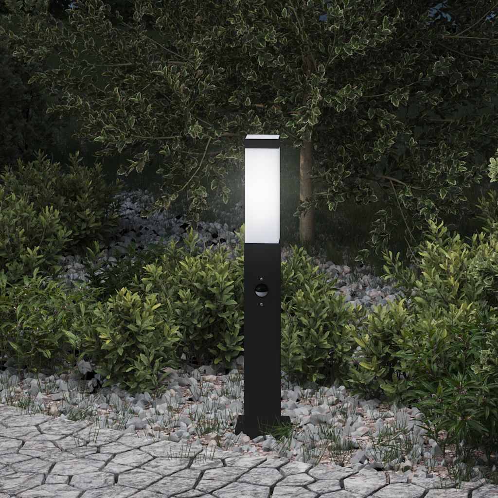 vidaXL Pollerleuchte mit Sensor 50 cm Schwarz IP44