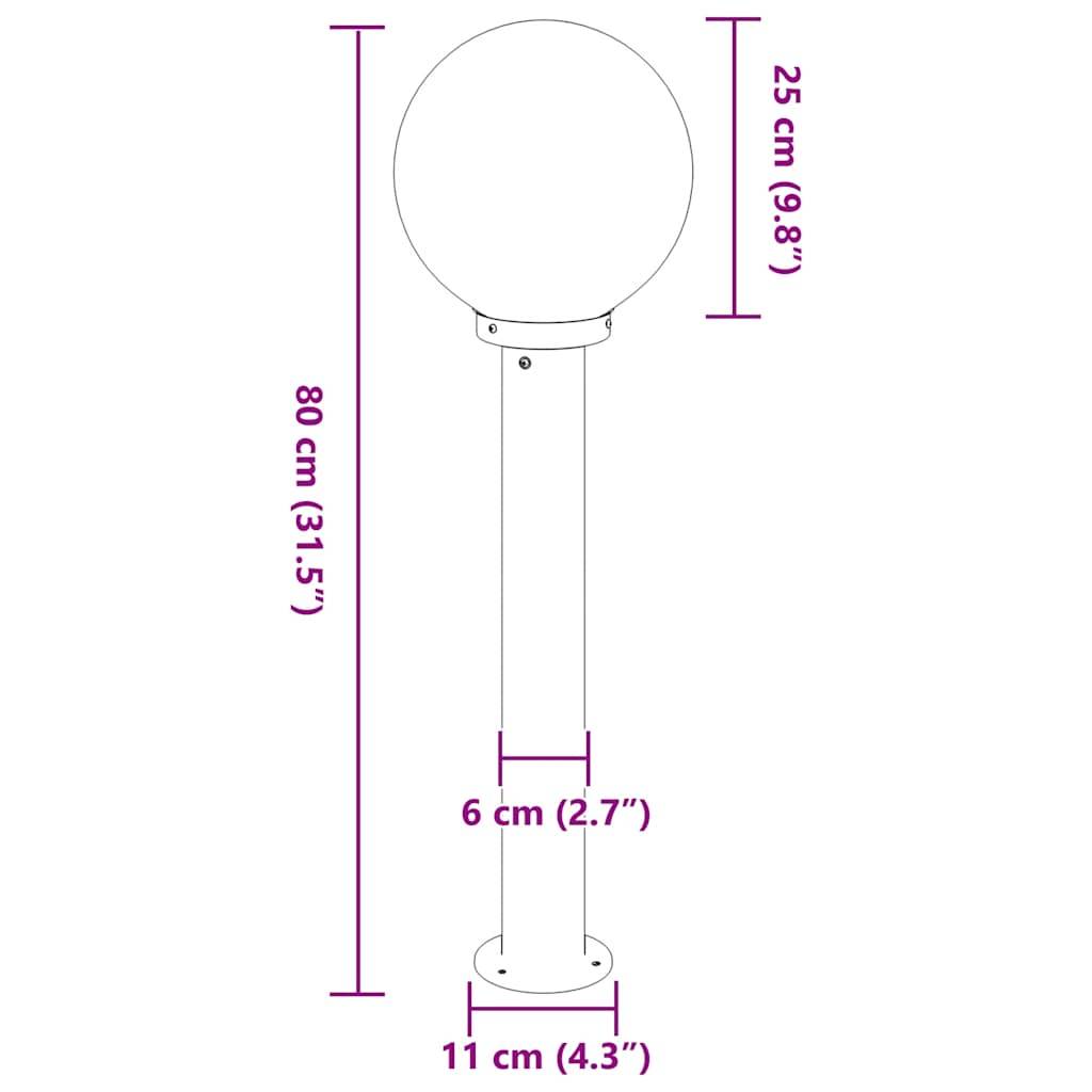 vidaXL Pollerleuchten 3 Stück 80 cm Edelstahl IP44