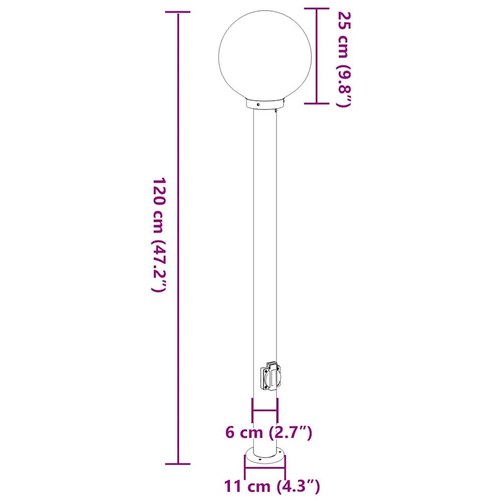 vidaXL Pollerleuchten mit Auslass 3 Stk. 120 cm Edelstahl IP44