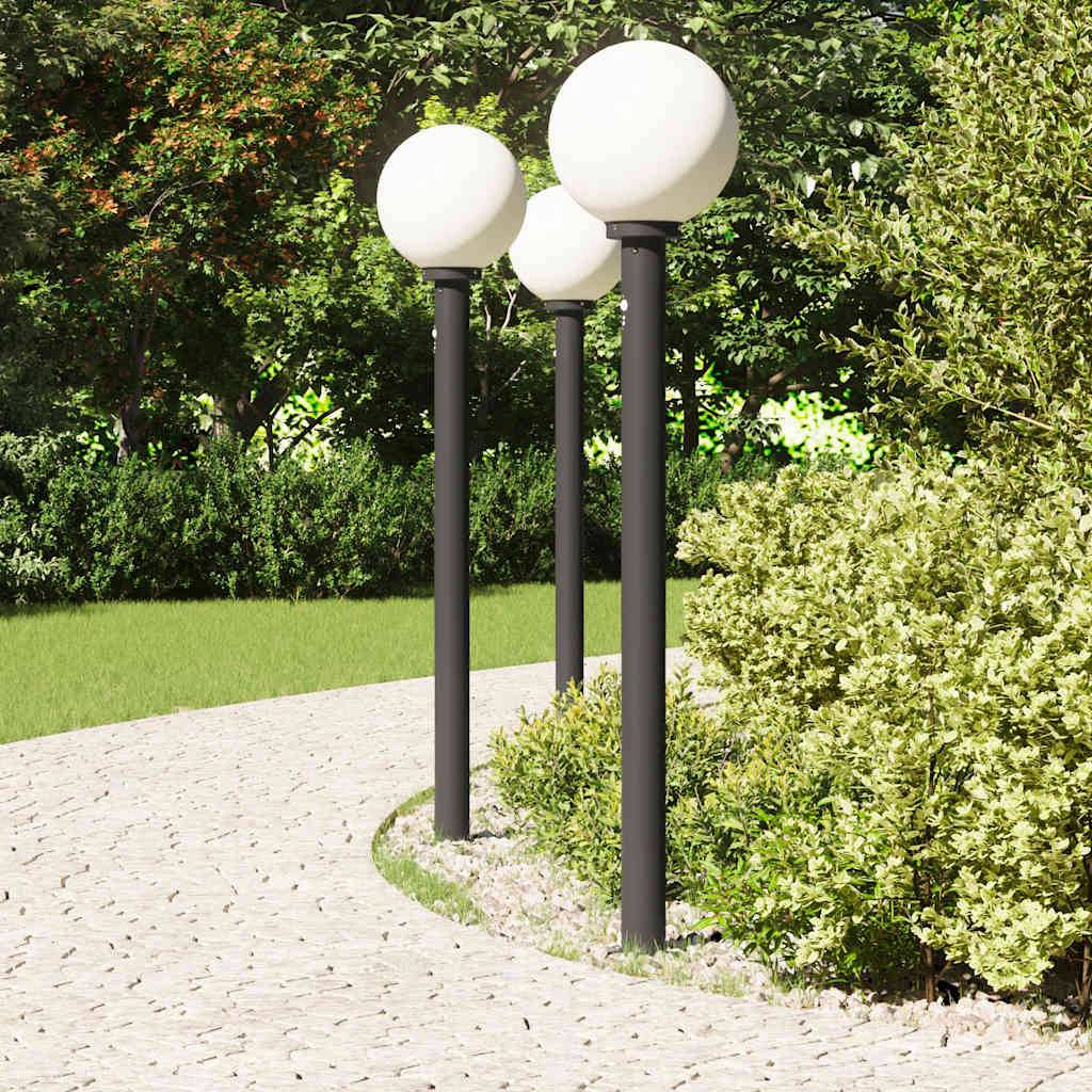 vidaXL Pollerleuchten mit Sensor 3 Stk. 120 cm Schwarz IP44