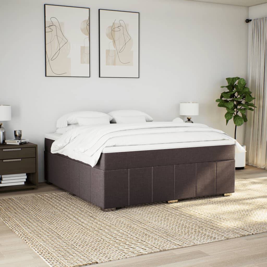 vidaXL Boxspringbett mit Matratze Dunkelbraun 180x200 cm Stoff