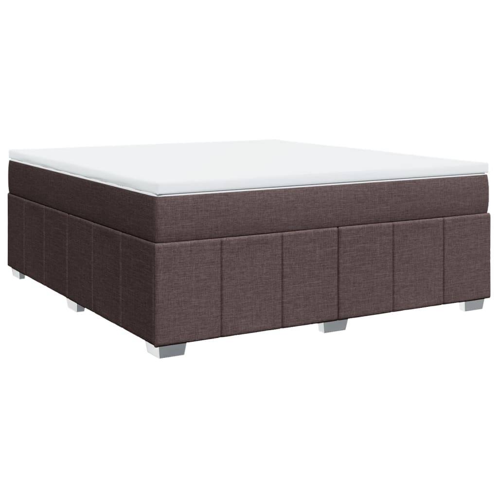vidaXL Boxspringbett mit Matratze Dunkelbraun 180x200 cm Stoff