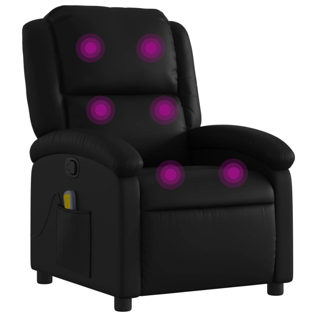 vidaXL Massage-Relaxsessel, Kunstleder, Schwarz
