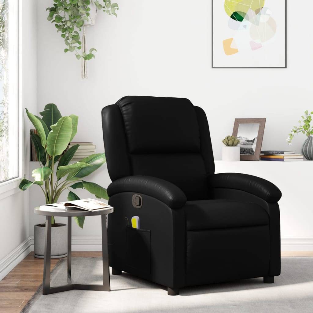 vidaXL Massage-Relaxsessel, Kunstleder, Schwarz