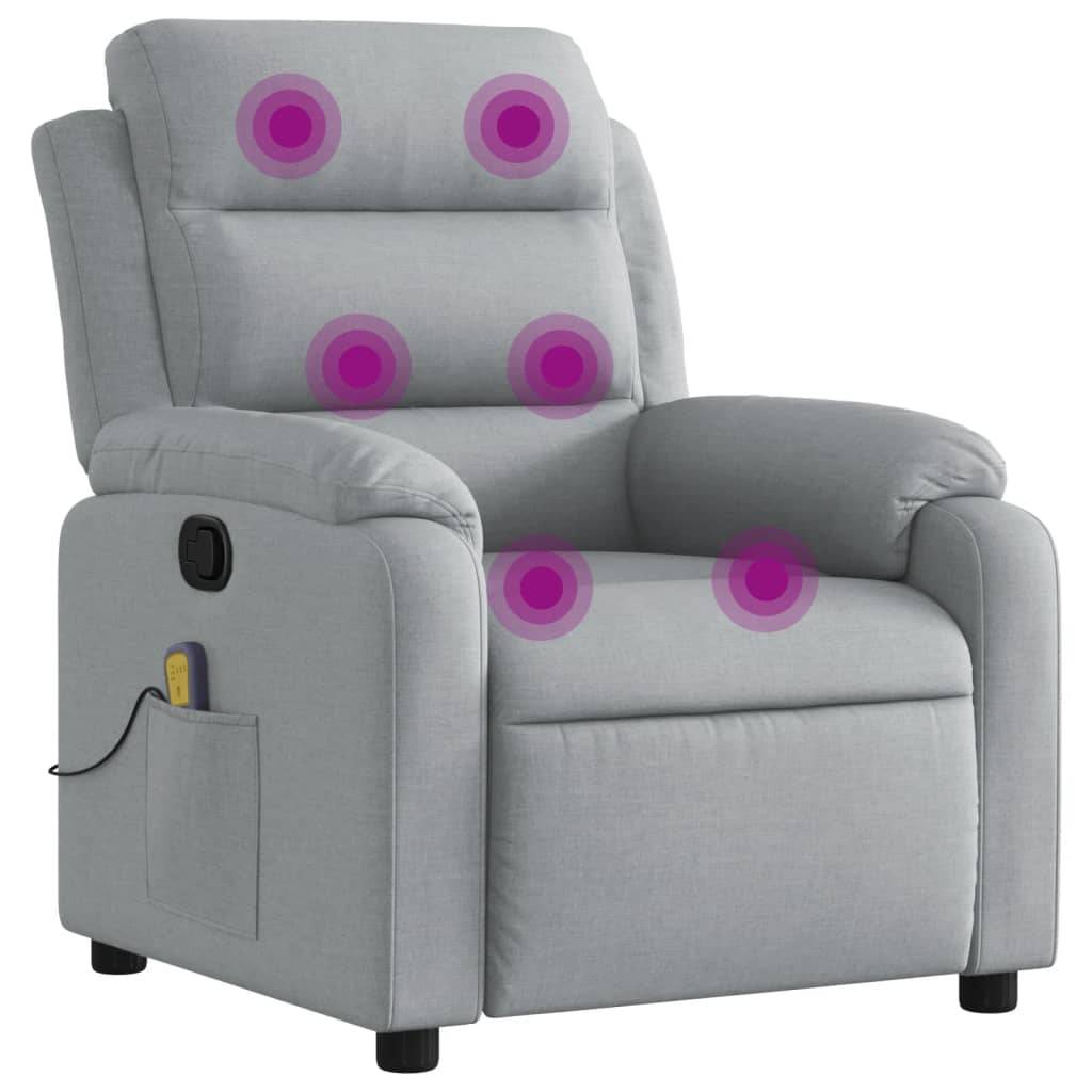vidaXL Massage-Relaxsessel, hellgrauer Stoff