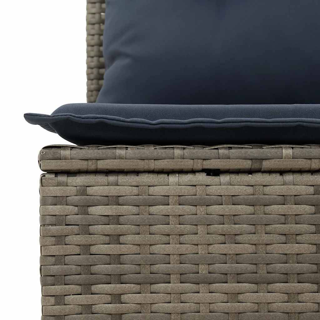 vidaXL 13-teiliges Gartensofa-Set mit Kissen, grau, Polyrattan