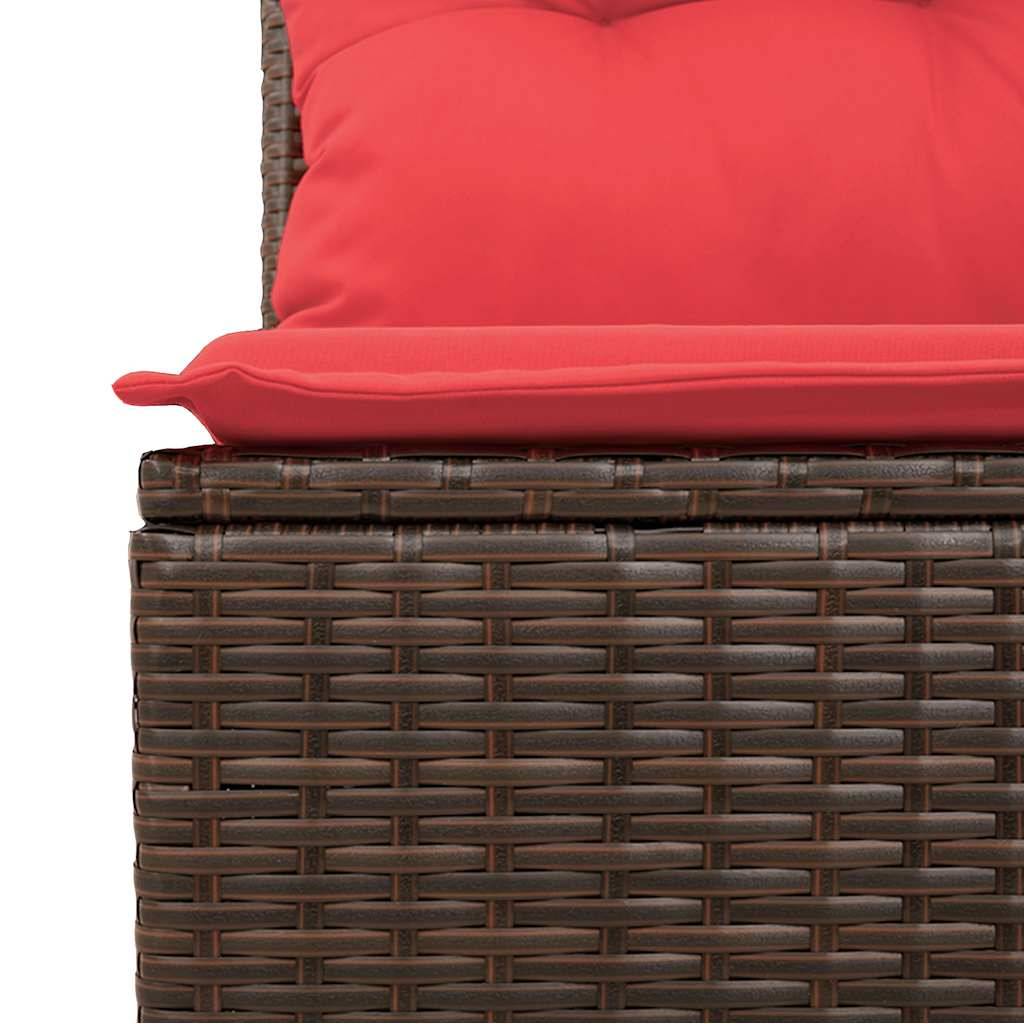 vidaXL 5-teiliges Gartensofa-Set mit Kissen, braun, Polyrattan