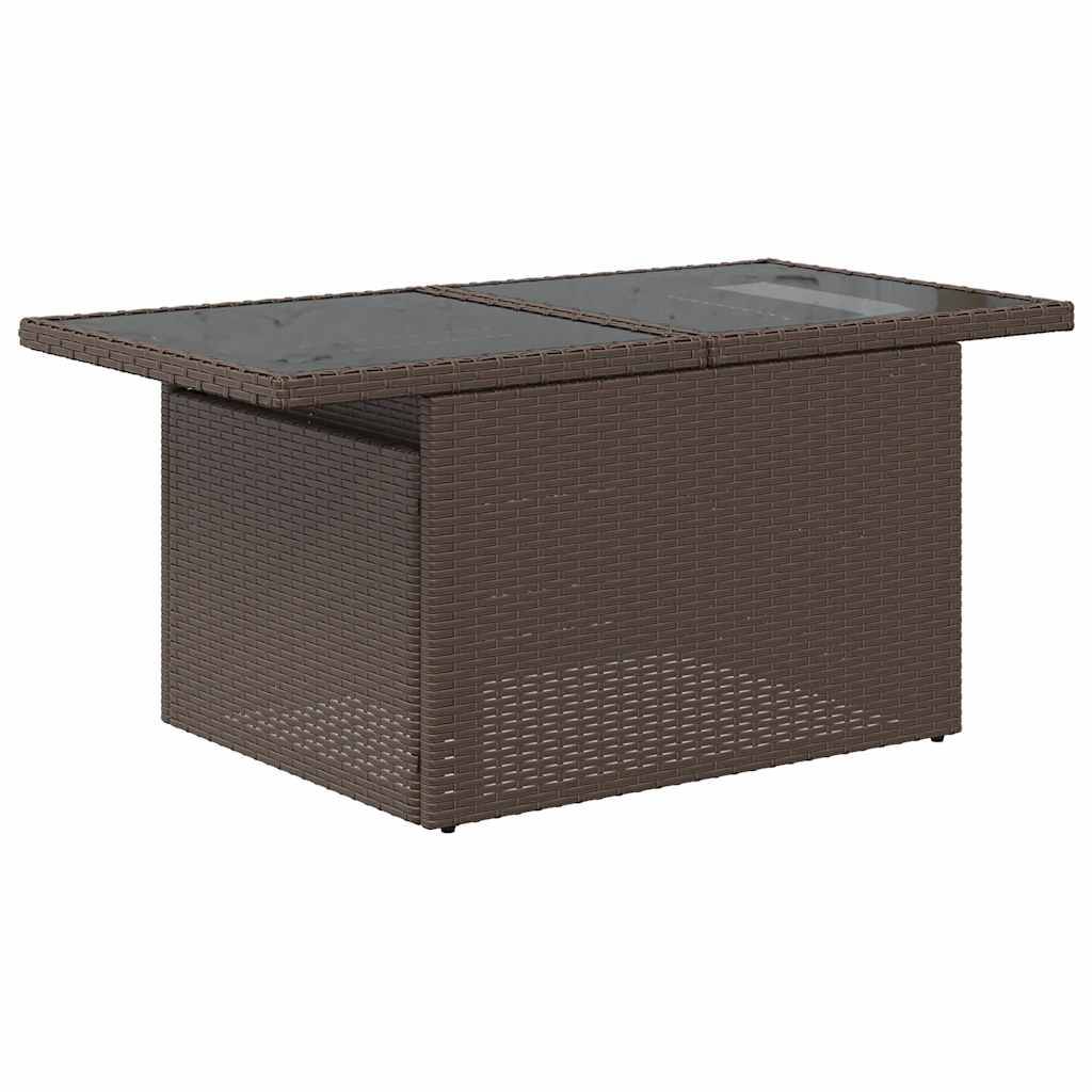 vidaXL 7-teiliges Gartensofa-Set mit Kissen, braun, Polyrattan