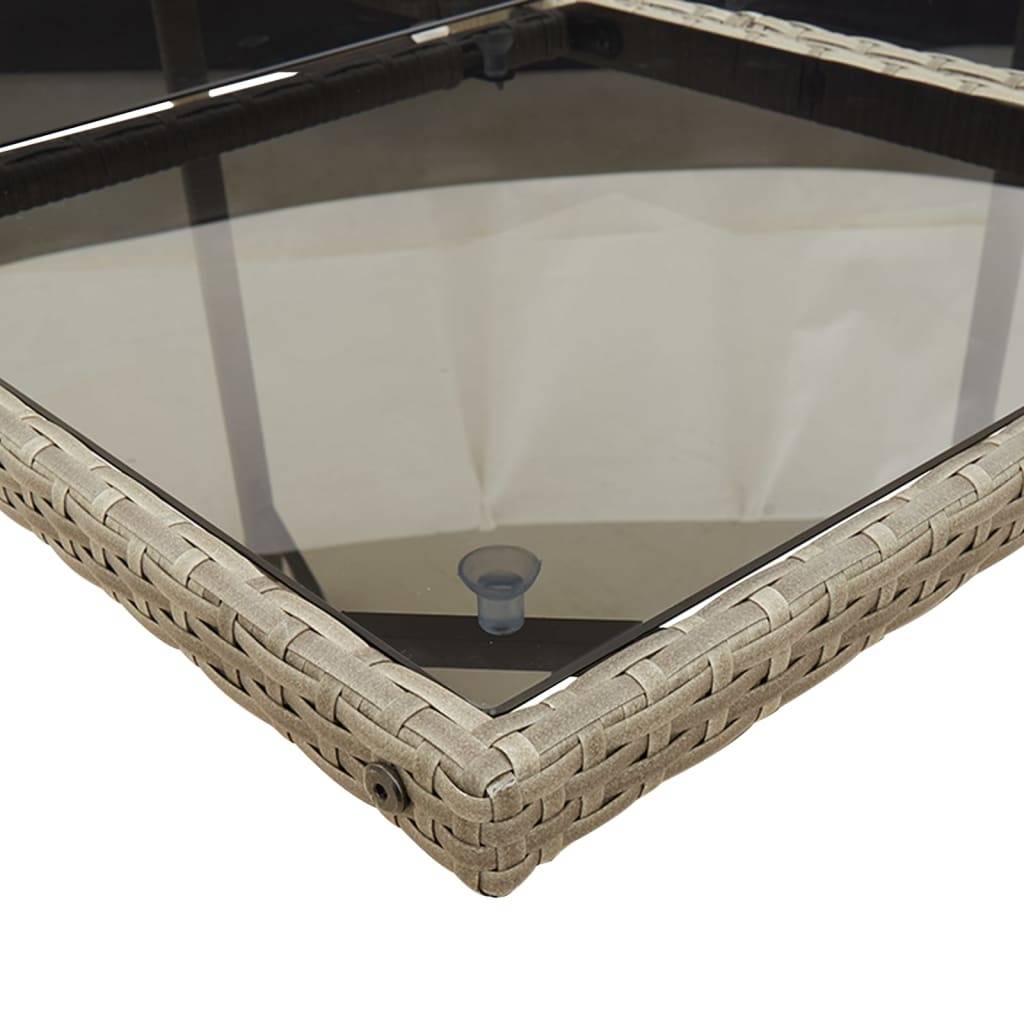 vidaXL 15-teiliges Garten-Ess-Set mit Kissen, grau, Polyrattan