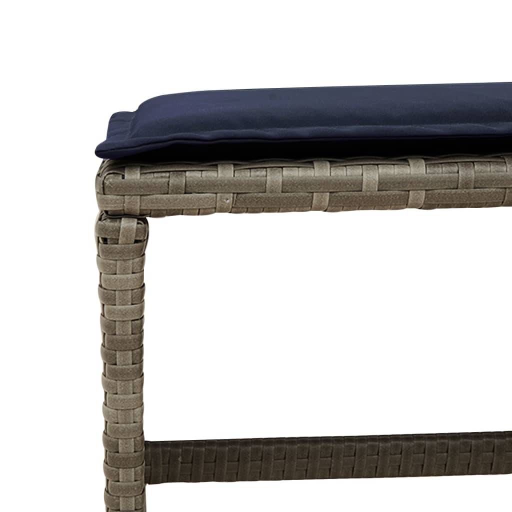 vidaXL 15-teiliges Garten-Ess-Set mit Kissen, grau, Polyrattan